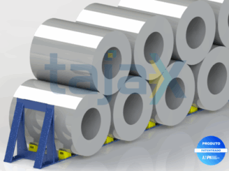 Berço para armazenamento de bobinas (sistema modular e regulável)