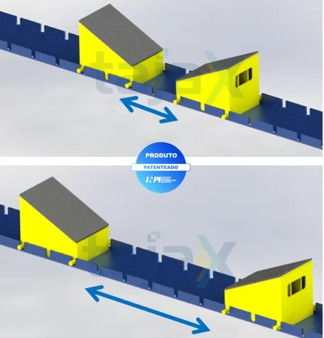 Berço para armazenamento de bobinas (sistema modular e regulável)