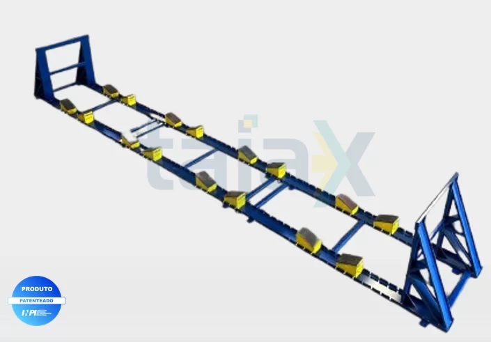Berço para armazenamento de bobinas (sistema modular e regulável)
